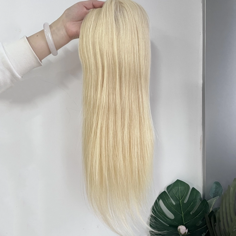 5.5*6.5 mono base european blonde human hair topper luxury for women virgin hair YR0053